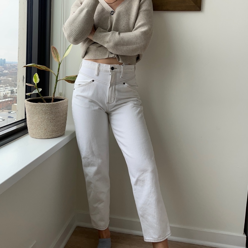 Abercrombie & Fitch White Straight Leg Jeans
